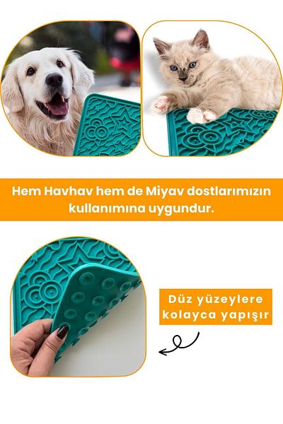 Miyav Embroidery Mat for Cats and Dogs - Vacuum Adhesive Lickmat