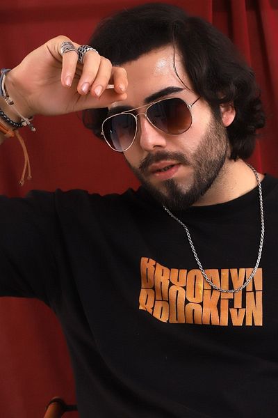 Della Pianto Unisex Brown Metal Sunglasses with Drop Detail