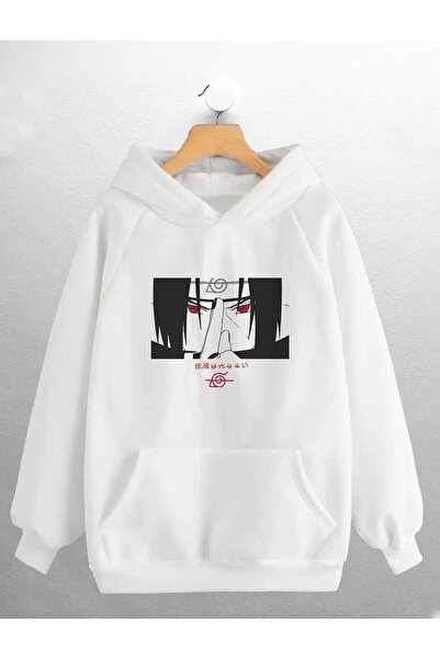 JoneBase سويت شيرت قطني بغطاء للرأس كبير الحجم مطبوع للجنسين من Uchiha Itachi