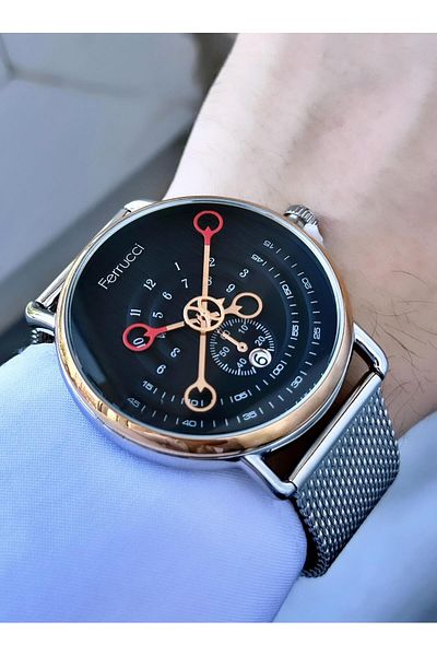 Ferrucci   Men's Calendar Straw Cord Wristwatch