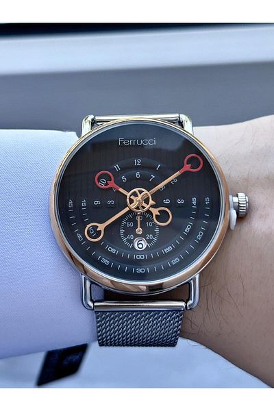 Ferrucci   Men's Calendar Straw Cord Wristwatch