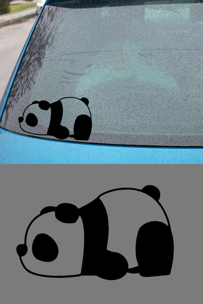New Jargon Yorgun Panda Resmi Oto Araba Cam Sticker Çıkartma Bilgisayarlar,Ka...