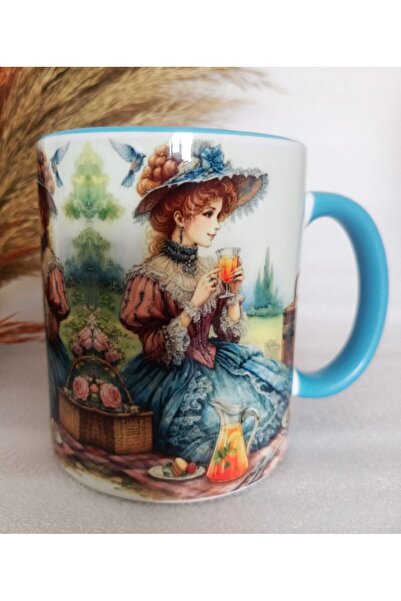 Mugs and love Vintage baskı büyük boy kupa