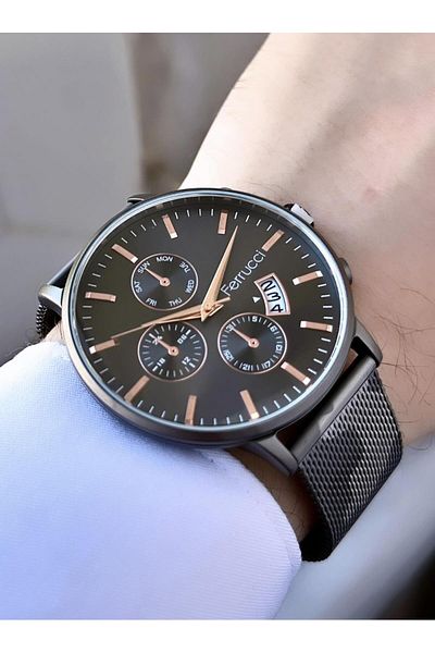 Ferrucci   Men's Calendar Straw Cord Wristwatch