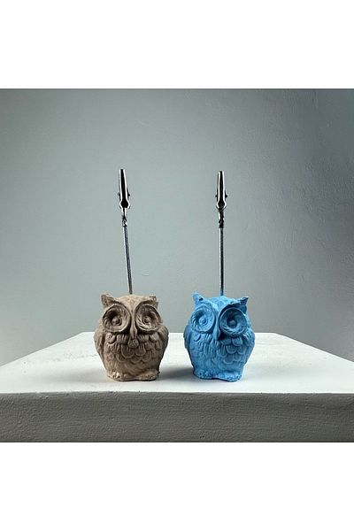 Melouro Owl Note Holder Set of 2 (Paper Pouch - Light Blue)