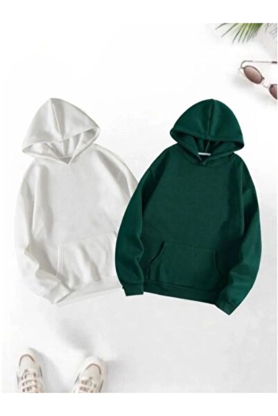 MOONBULL Σετ 2 Unisex Φούτερ με μονόχρωμη κουκούλα