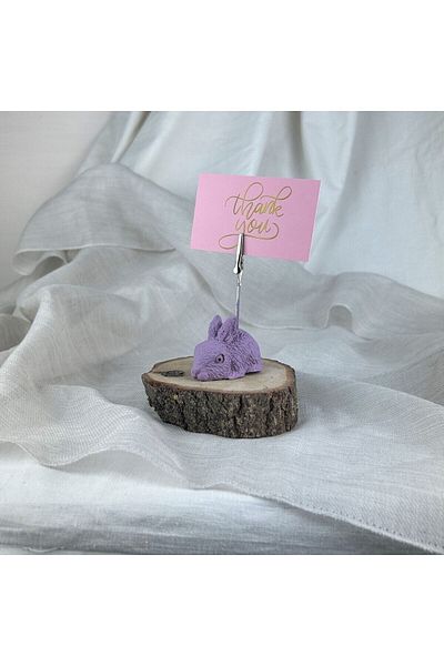 Melouro Antique Lavender Rabbit Note Holder, Photo Holder