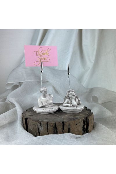Melouro Mink Antique Venus and Cupid (Angel) Sculpture with Base 2-Piece Note Holder Set, Photo Holder