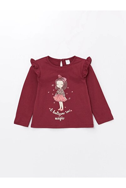 LC Waikiki LCW Baby - Crew nyakú nyomtatott hosszú ujjú kislány pulóverek 2db-os készlet