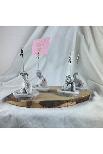 Melouro Gray Antique David, Venus, Apollo and Cupid (Angel) Sculpture Set of 4 Note Holders, Photo Holder