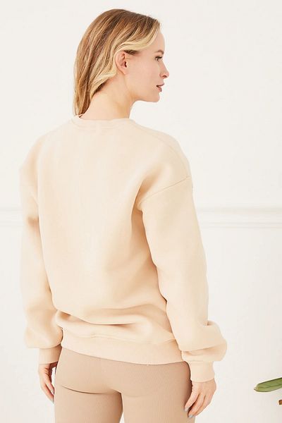 Go Veform Γυναικείο φούτερ California Printed Beige - Three Thread ZN5053