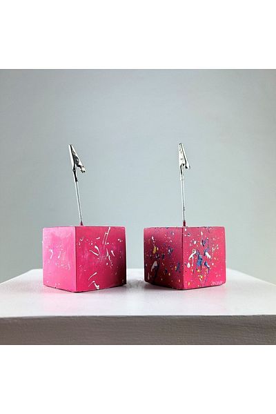 Melouro Fuchsia Cube Splash 2 Piece Note Holder Set