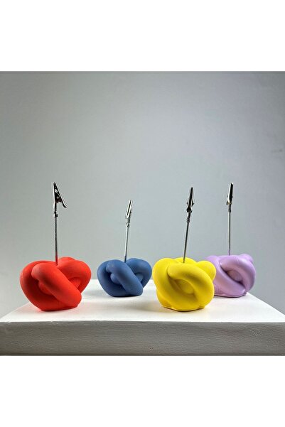 Melouro Knot Note Holder Set of 4 (grey Blue-coral-yellow-lilac)