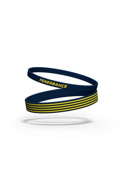 Fenerbahçe Licensed 2-Piece Dark Blue Silicone Bracelet - Canary Printed Gift Wooden Box