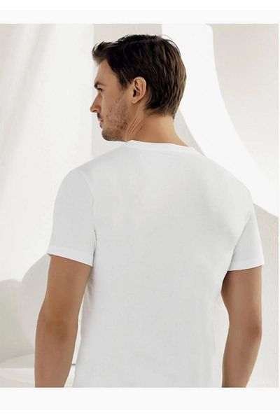 Anıt 5 Pieces V-Neck Undershirt Athlete - 100% Cotton Single Jersey Combed Cotton, Short Sleeve