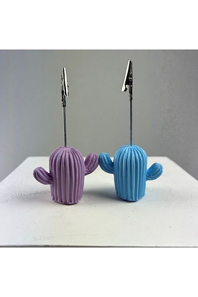 Melouro Cactus Note Holder Set of 2 (lilac- Light Blue)