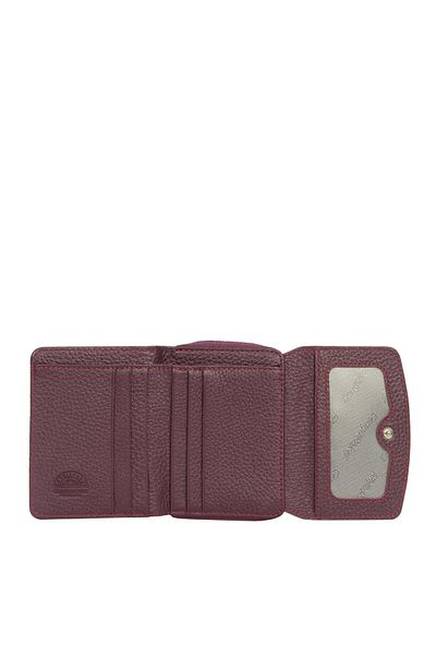 CENGİZ PAKEL Genuine Leather mini Horizontal Snap Women's Wallet - Cengiz Pakel - Damson 65288