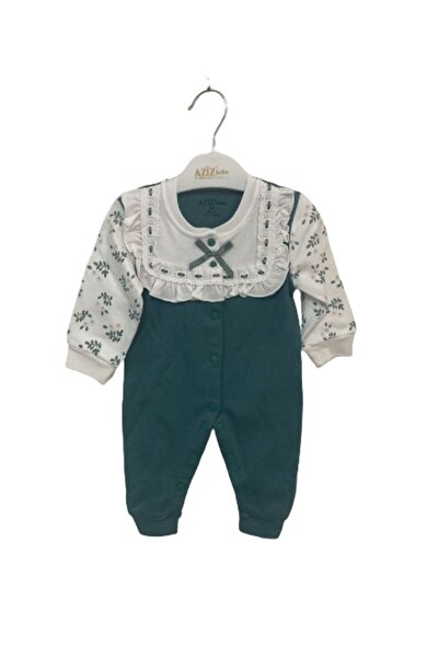 Aziz Bebe Baby Girl Ribbon Bow Jumpsuit - Scallop Collar 6905