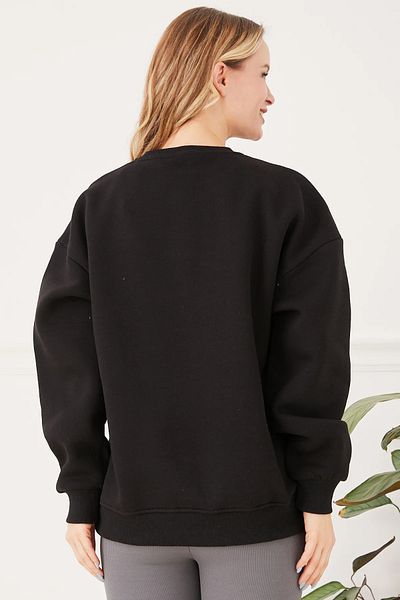 Go Veform Hanorac negru cu imprimeu Paris pentru femei - Three Thread ZN5107