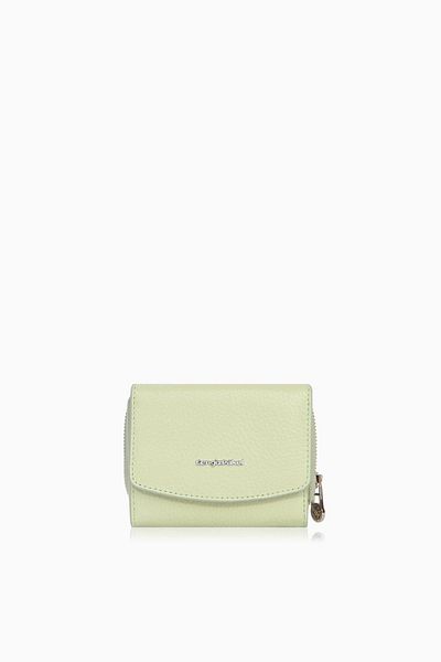 CENGİZ PAKEL Genuine Leather Mini Women's Portfolio - Gengiz Pakel, Horizontal Snap, Green - 65288