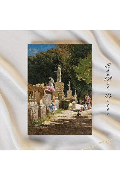 Sanart Vintage Painting with Frame, Oil Painting, Framed Painting, Artistic Decor, Landscape Painting