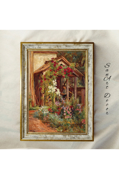 Sanart Pictură de epocă cu cadru, pictură în ulei, pictură înrămată, decor ar...