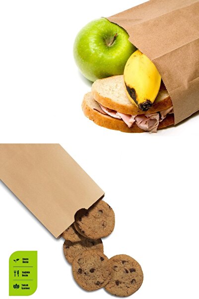 ecenplast 50 Adet 15x24 Kraft Şamua Kese Kağıdı Poğaça Tost Sandviç Kahvaltı ...