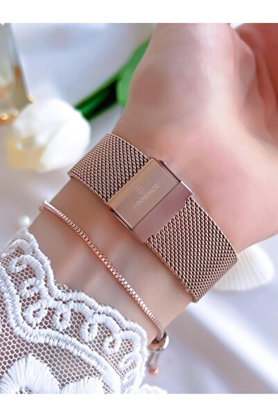 Essence 5 Atm Water Resistant Blackening Color Women's Wristwatch - Steel Cord, Does Not Throw BES.6547FE.421