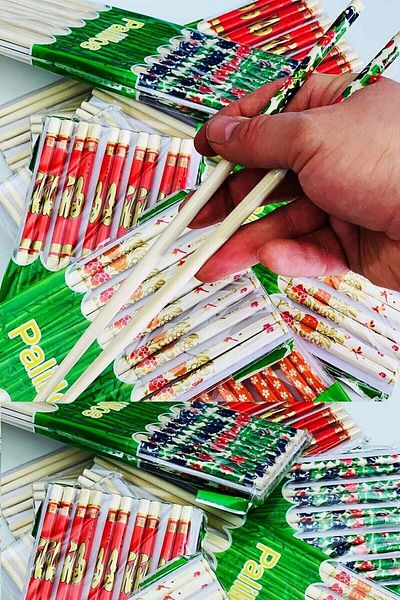 Murido Bamboo Chopstick 10 Pairs Wooden Pattern Chopsticks Reusable