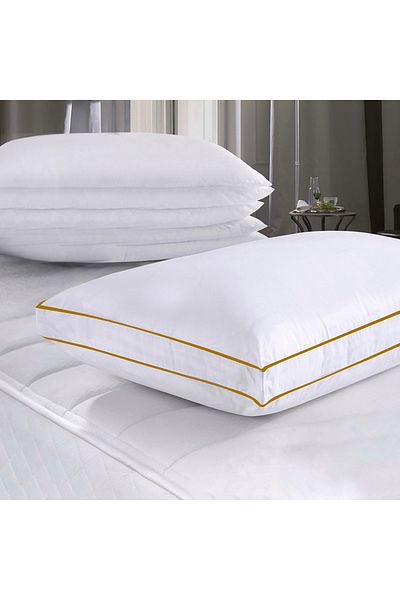 In House 3 Pieces Microfiber Prime Hotel Pillow with Double Golden Line - 90x50 cm