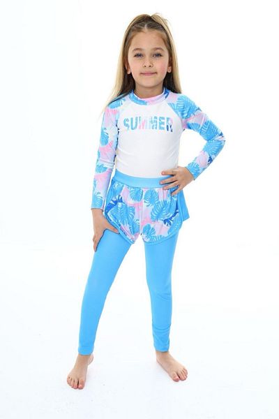 PODIUM GYM Noul sezon SUMMER UV Protect Printed Long Leggings și pantaloni scurți pentru fete Hashema-costume de baie