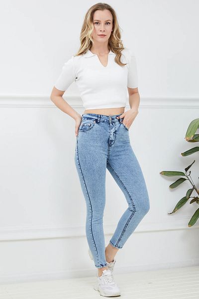 Go Veform Blugi de damă slim fit albaștri - ZN5111