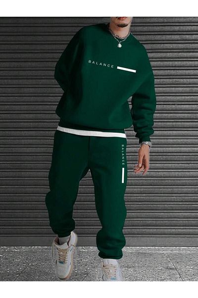 CAST COLLECTİON Ανδρικό Σετ Φούτερ με Πράσινη Balance