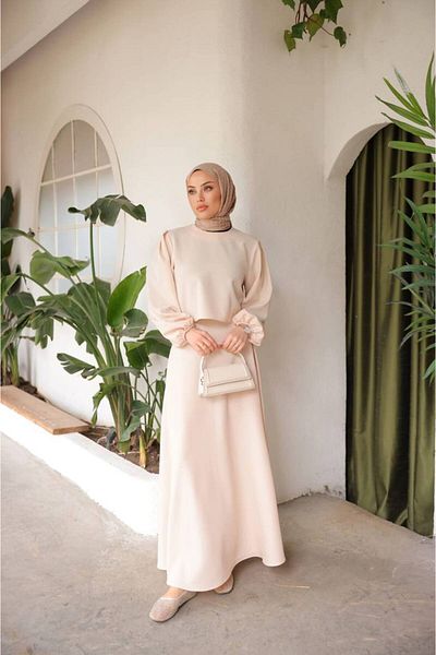Moda İkra Hijab Skirt and Blouse Set - Women