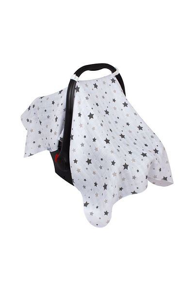 Sevi Bebe Art-41 Muslin Stroller and Baby Carrier Cover - Starburst Gray
