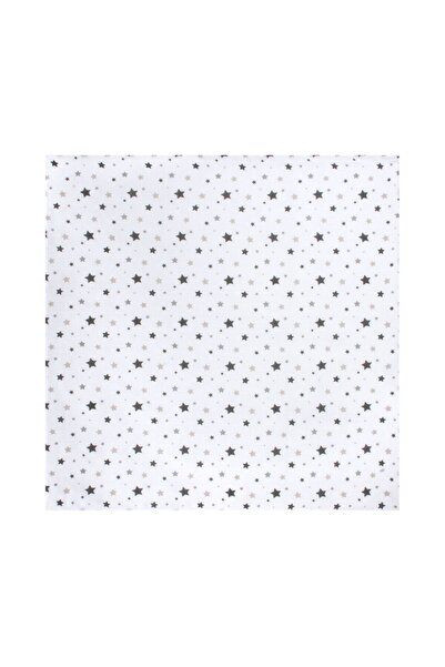 Sevi Bebe Patterned Muslin Baby Blanket 100x100 Art-353 Star Rain Gray