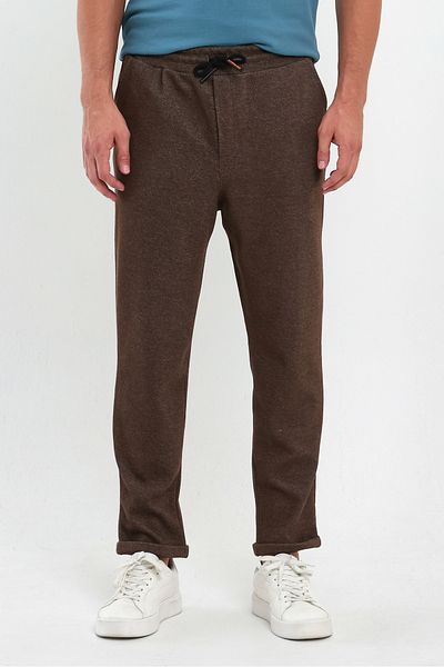 COMBİNE MİCHAİL Ανδρικό παντελόνι Jogger - Διπλό πόδι, βαμβακερό, πίσω τσέπη και ελαστική μέση ΚΑΦΕ