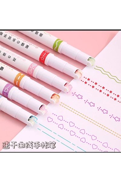 Limmy 6 Shape Patterned Cylinder Drawing Pen