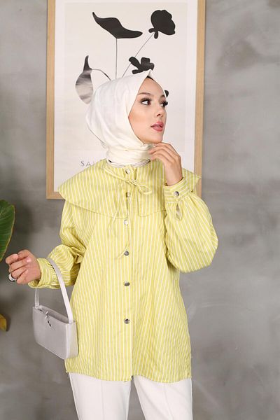 Nergis Neva Butik Sailor Collar Striped Tunic