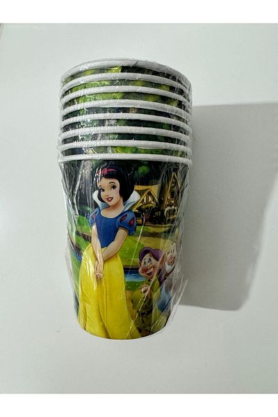 partideyince 8-Person Snow White and Seven Dwarfs and Plate Cup and Fork Set