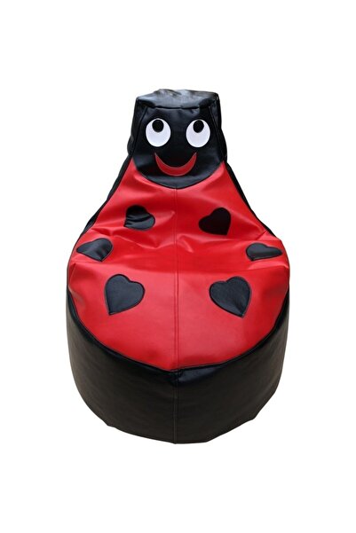 Bambi Deri Uğur Böceği Armut Koltuk 67*60*25 cm ( Çocuk İçin Uygundur )