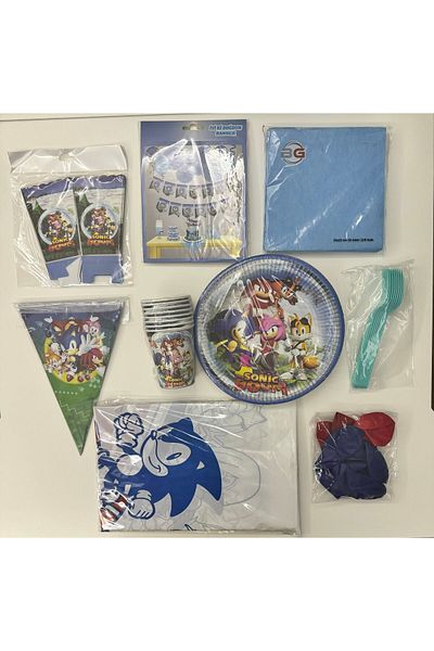 partideyince Sonic Soon Θεματικό Σετ πάρτι για 8 άτομα - Πλήρες