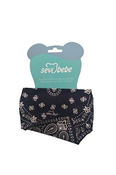 Sevi Bebe Fular Önlük Siyah Desenli