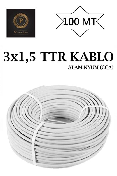 primelux 3x1,5 Çok Telli Ttr Kablo 100 mt Cca