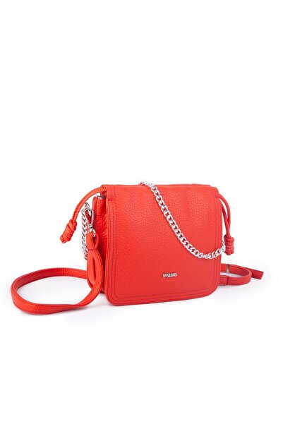 Nas Bag vera çanta Nas Bag Kadın Zincirli Büzmeli Çıtçıtlı Omuz ve Çapraz Çanta