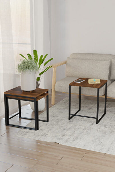 Durusilya Mobilya Zigon Sehpa , Metal Üçlü Zigon Sehpa , 3 lü Sehpa