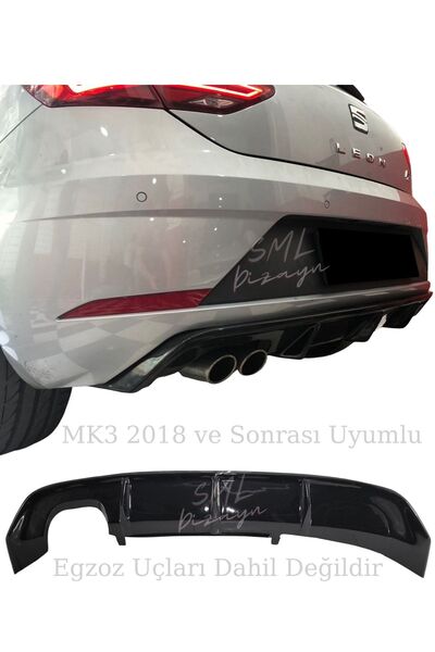 SML Dizayn Seat Leon Mk3.5 Difüzör 2018-2020 Fr-style Xcellence Uyumlu Plasti...