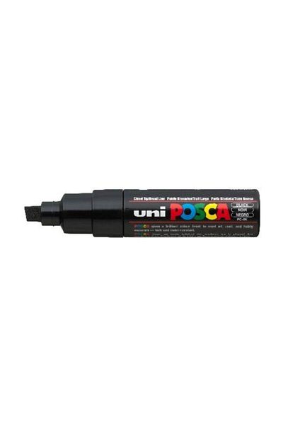 Uni Posca علامة الطلاء Posca Pc-8k بطرف مقطوع 8 مم باللون الأسود