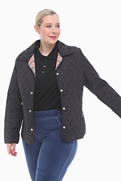 VETRE Large Size Bb Black Seasonal Quilted Coat 1039