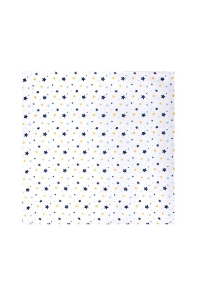 Sevi Bebe بطانية أطفال موسلين منقوشة 100x100 Art-353 Starburst Blue